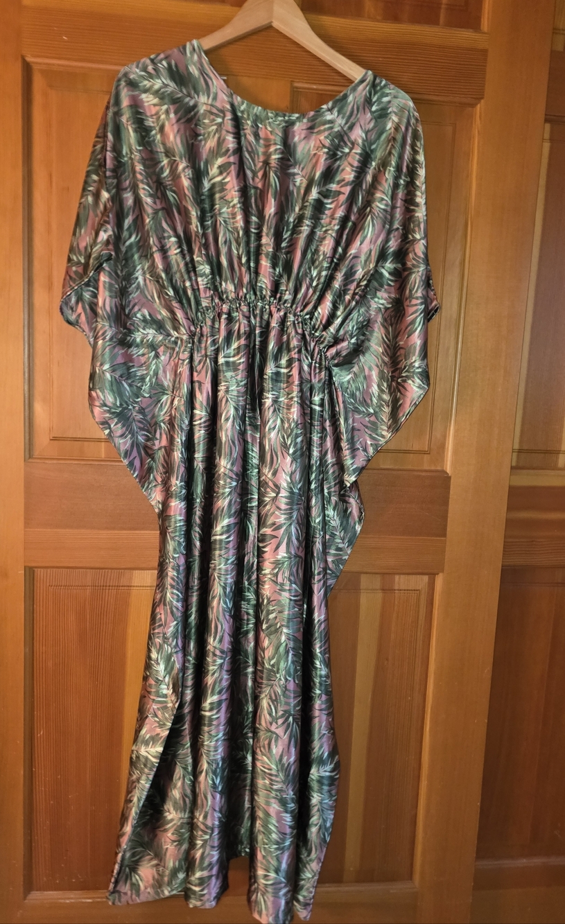 Vintage Handmade Satin Kaftan Dress S/M